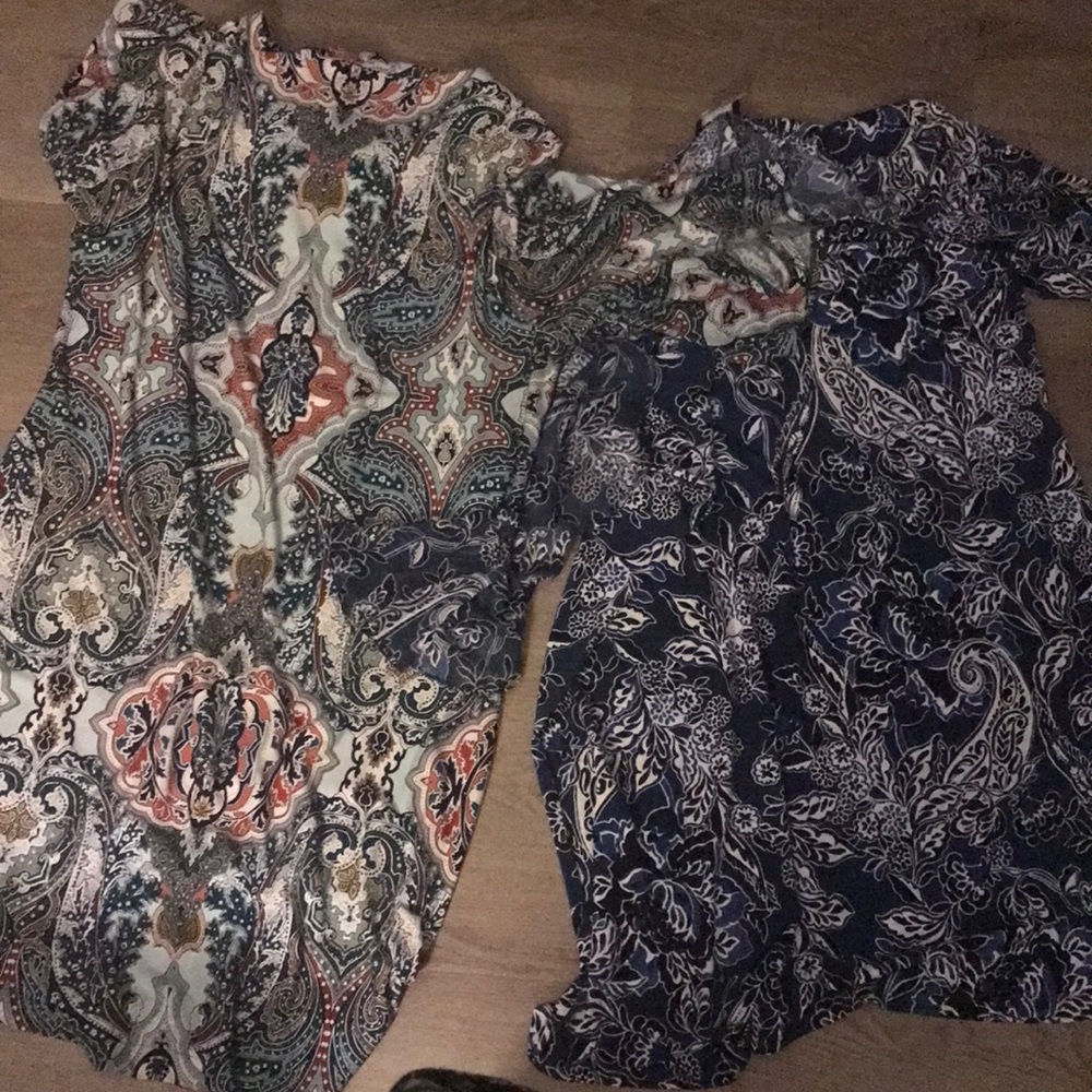 2 multi colored tops